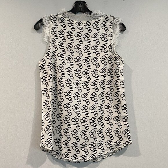VIIShow Black and White Patterned Tank Top Blouse - Size XS - Picture 2 of 5